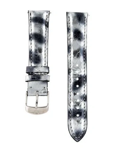 Pre-owned Michele 18mm Snakeskin Watch Strap In Multicolor