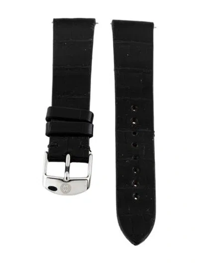 Pre-owned Michele 18mm Watch Strap In Black