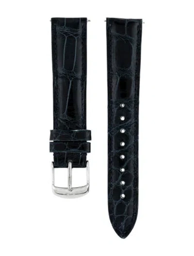 Pre-owned Michele 18mm Watch Strap In Blue