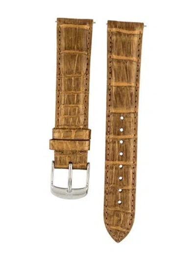 Pre-owned Michele 18mm Watch Strap In Brown