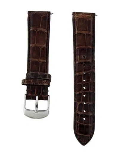 Pre-owned Michele 18mm Watch Strap In Brown