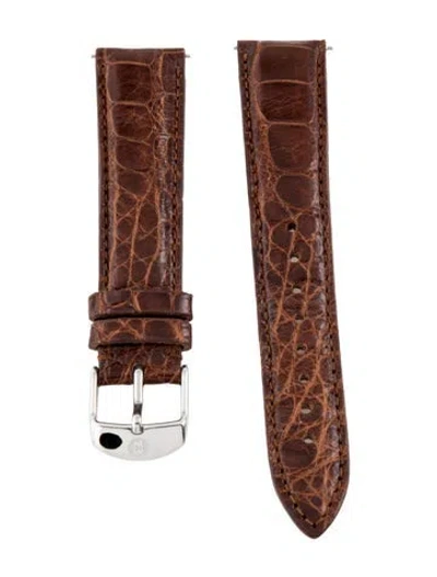 Pre-owned Michele 18mm Watch Strap In Brown