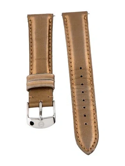 Pre-owned Michele 18mm Watch Strap In Gold