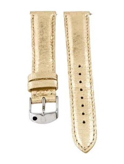 Pre-owned Michele 18mm Watch Strap In Gold