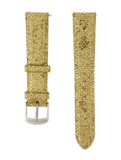 Pre-owned Michele 18mm Watch Strap In Gold
