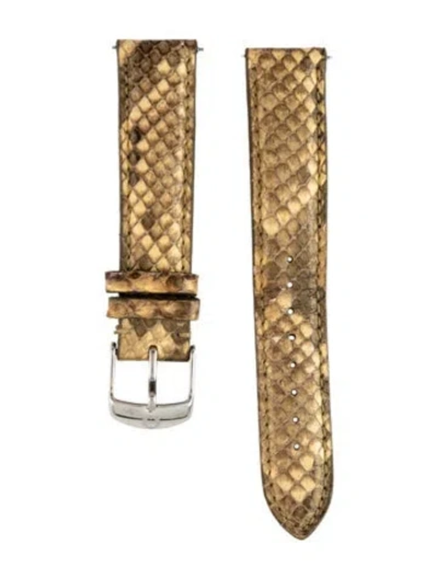 Pre-owned Michele 18mm Watch Strap In Gold