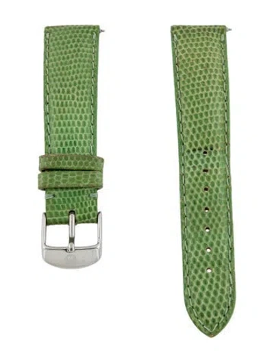 Pre-owned Michele 18mm Watch Strap. In Green