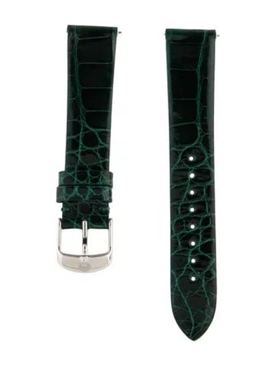 Pre-owned Michele 18mm Watch Strap In Green