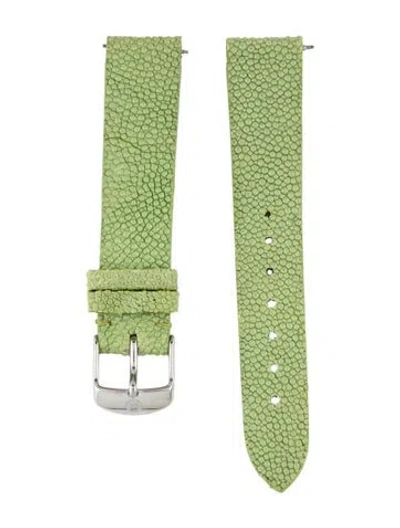 Pre-owned Michele 18mm Watch Strap In Green