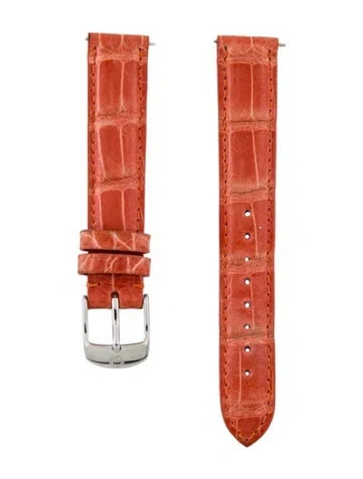 Pre-owned Michele 18mm Watch Strap. In Orange