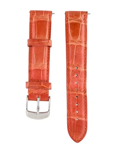 Pre-owned Michele 18mm Watch Strap In Orange