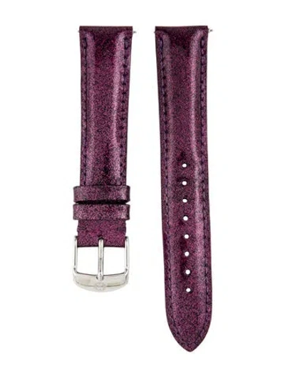 Pre-owned Michele 18mm Watch Strap In Purple