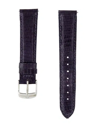 Pre-owned Michele 18mm Watch Strap In Purple
