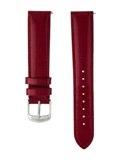Pre-owned Michele 18mm Watch Strap In Red