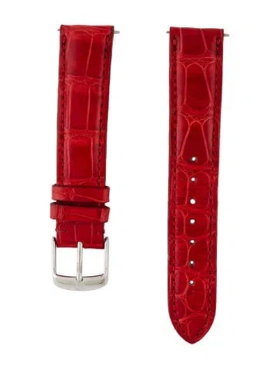 Pre-owned Michele 18mm Watch Strap In Red