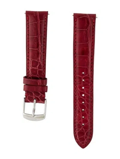 Pre-owned Michele 18mm Watch Strap In Red