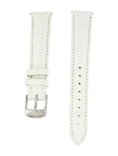 Pre-owned Michele 18mm Watch Strap. In White