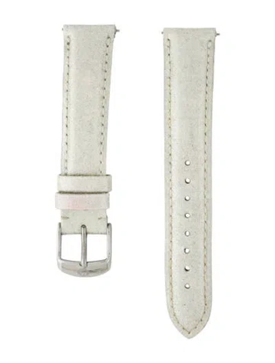 Pre-owned Michele 18mm Watch Strap. In White