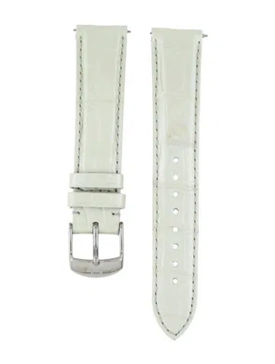 Pre-owned Michele 18mm Watch Strap In White