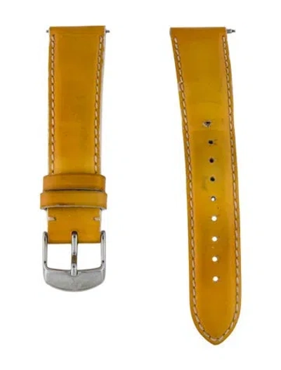 Pre-owned Michele 18mm Watch Strap In Yellow
