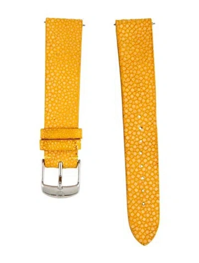 Pre-owned Michele 18mm Watch Strap In Yellow