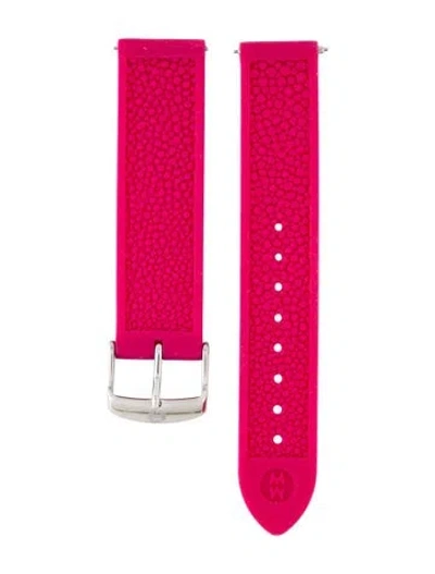 Pre-owned Michele 19mm Watch Strap In Pink