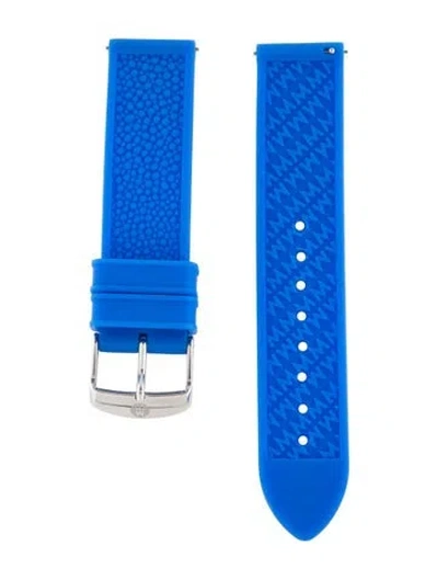 Pre-owned Michele 20mm Watch Strap In Blue