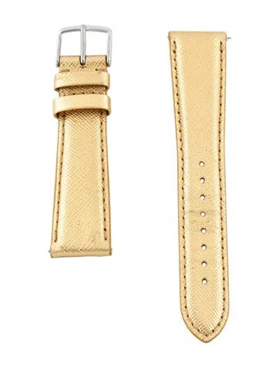 Pre-owned Michele 20mm Watch Strap In Gold