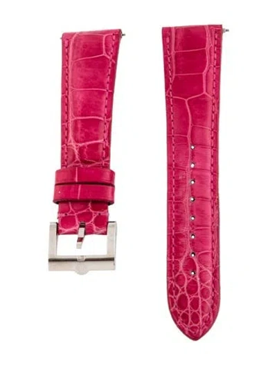 Pre-owned Michele 20mm Watch Strap In Pink