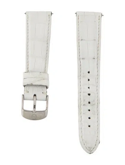 Pre-owned Michele 20mm Watch Strap In White