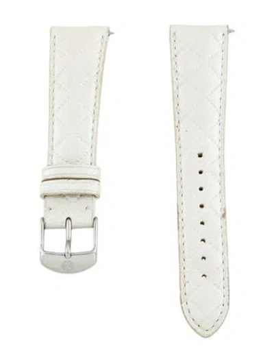 Pre-owned Michele 20mm Watch Strap In White