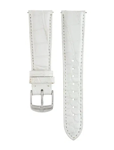 Pre-owned Michele 20mm Watch Strap In White