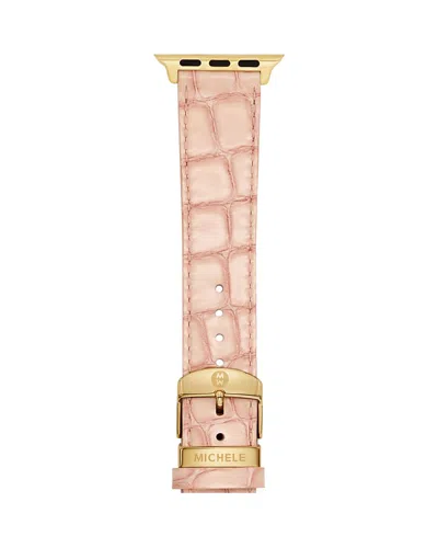 Michele Ballet Pink Leather Bracelet Band For Apple Watch, 38-49mm