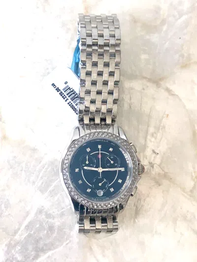 Pre-owned Michele Belmore Blue Dial Diamond Watch - $2290 Mww29b000022