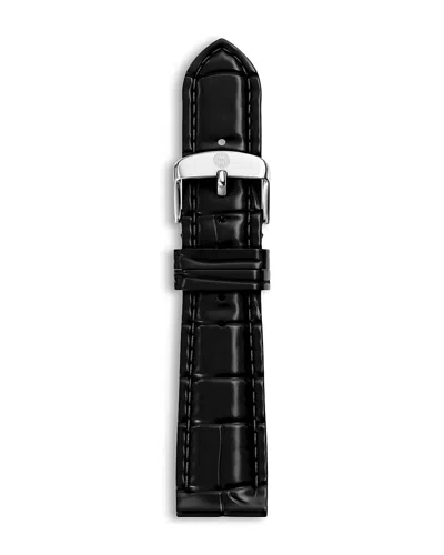 Michele 18mm Croc Embossed Watch Strap In Black