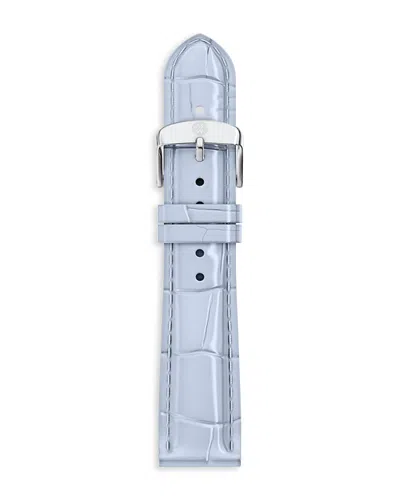 Michele Blue Leather Watch Strap, 18mm