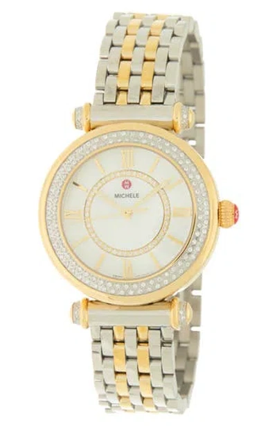 Michele Caber Diamond Bracelet Watch, 35mm In Gold