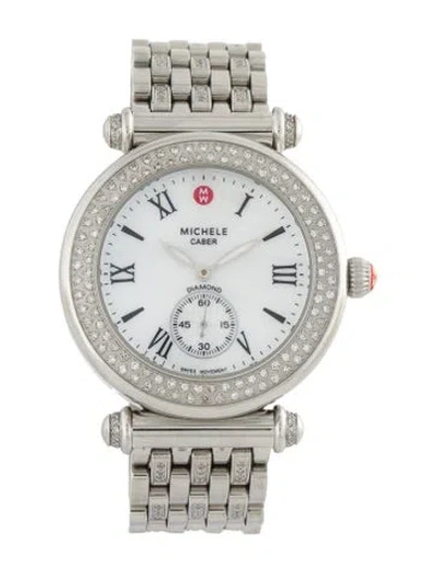 Pre-owned Michele Caber Diamond Watch, 37mm In Multi