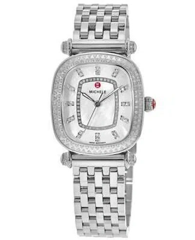 Pre-owned Michele Caber Isle Mother Of Pearl Diamond Dial Women's Watch Mww16c000032