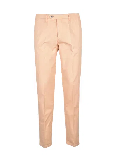 Michele Carbone Classic Cotton Stretch Trousers With Tapered Leg Design In Neutral
