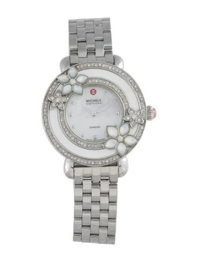 Pre-owned Michele Cloette Fleur Watch, 38mm In Multicolor