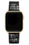Michele Croc Embossed Leather 20mm Apple Watch® Watchband