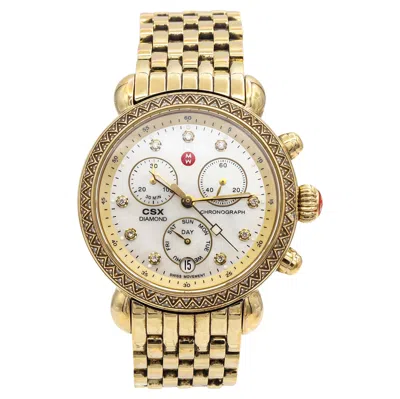 Pre-owned Michele Csx Diamond Chronograph Women's Quartz Watch In Multi