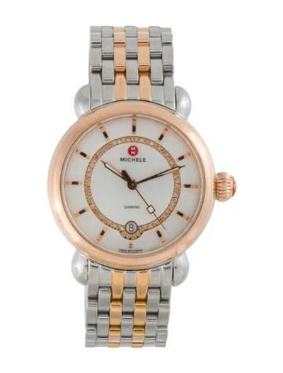 Pre-owned Michele Csx Elegance Watch, 36mm In Multi