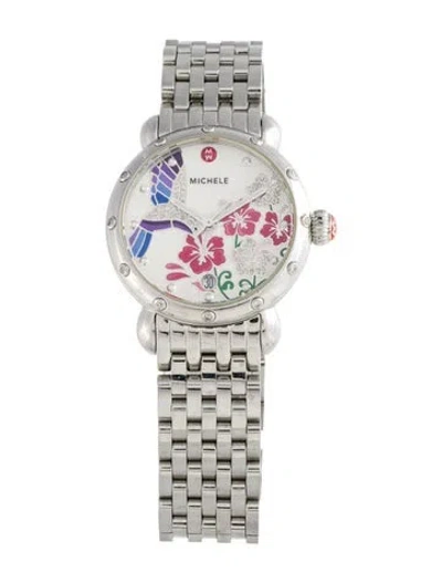 Pre-owned Michele Csx Garden Party Watch, 36mm In Multicolor