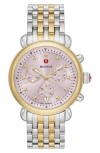 Michele Csx Two-tone Diamond Bracelet Watch, 38mm In 2t Silver/gold