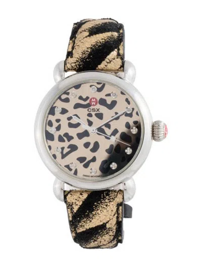 Pre-owned Michele Csx Watch, 36mm In Multicolor
