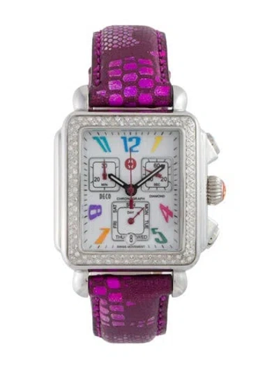 Pre-owned Michele Deco Carousel Watch In Multi