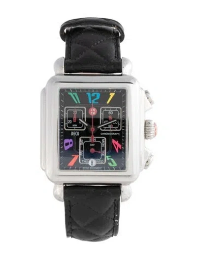 Pre-owned Michele Deco Carousel Watch In Multicolor