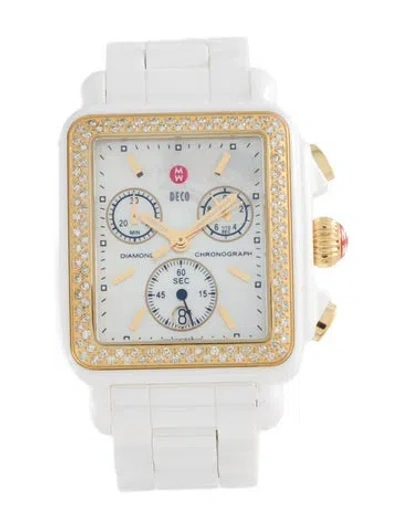 Pre-owned Michele Deco Ceramic Watch, 33mm In Multi